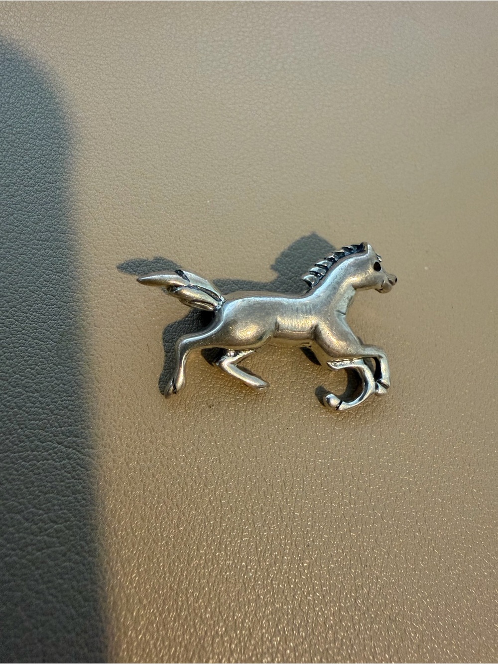 925 Silver Horse Pin Brooch - Running Horse